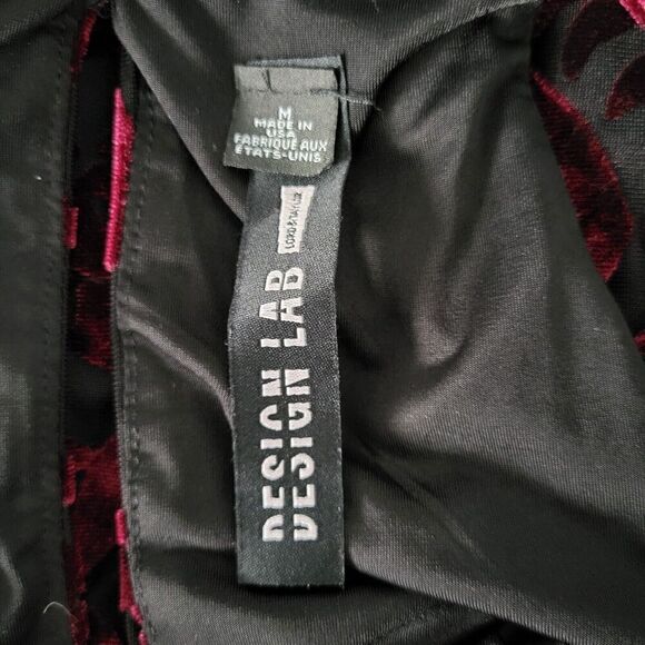 Design Lab Velvet Burnout Mini Slip Dress Burgundy Dark Romance Fairy Grunge Y2K - Picture 8 of 10